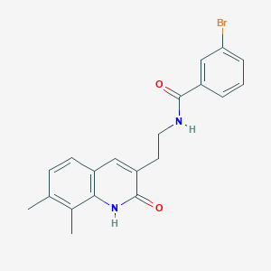 molecular formula C20H19BrN2O2 B2776570 3-bromo-N-[2-(7,8-dimethyl-2-oxo-1H-quinolin-3-yl)ethyl]benzamide CAS No. 851407-81-3