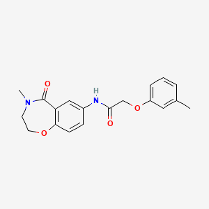 molecular formula C19H20N2O4 B2776587 N-(4-methyl-5-oxo-2,3,4,5-tetrahydro-1,4-benzoxazepin-7-yl)-2-(3-methylphenoxy)acetamide CAS No. 922128-11-8
