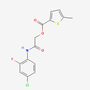 molecular formula C14H11ClFNO3S B2776597 [(4-CHLORO-2-FLUOROPHENYL)CARBAMOYL]METHYL 5-METHYLTHIOPHENE-2-CARBOXYLATE CAS No. 488750-77-2
