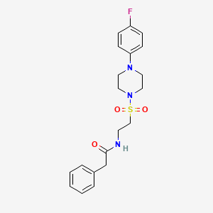 molecular formula C20H24FN3O3S B2776604 N-(2-((4-(4-fluorophenyl)piperazin-1-yl)sulfonyl)ethyl)-2-phenylacetamide CAS No. 897618-88-1