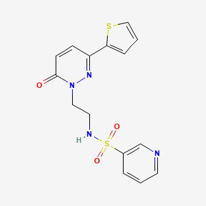 molecular formula C15H14N4O3S2 B2776638 N-(2-(6-oxo-3-(thiophen-2-yl)pyridazin-1(6H)-yl)ethyl)pyridine-3-sulfonamide CAS No. 946239-95-8
