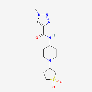 molecular formula C13H21N5O3S B2776664 N-(1-(1,1-dioxidotetrahydrothiophen-3-yl)piperidin-4-yl)-1-methyl-1H-1,2,3-triazole-4-carboxamide CAS No. 2034307-80-5
