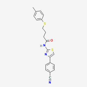 molecular formula C21H19N3OS2 B2776667 N-(4-(4-cyanophenyl)thiazol-2-yl)-4-(p-tolylthio)butanamide CAS No. 923080-88-0