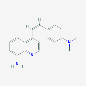 molecular formula C19H19N3 B277673 N-{4-[2-(8-amino-4-quinolinyl)vinyl]phenyl}-N,N-dimethylamine 