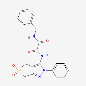 molecular formula C20H18N4O4S B2776734 N'-benzyl-N-{5,5-dioxo-2-phenyl-2H,4H,6H-5lambda6-thieno[3,4-c]pyrazol-3-yl}ethanediamide CAS No. 899733-12-1