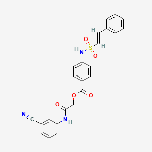 molecular formula C24H19N3O5S B2776780 [2-(3-cyanoanilino)-2-oxoethyl] 4-[[(E)-2-phenylethenyl]sulfonylamino]benzoate CAS No. 853700-65-9