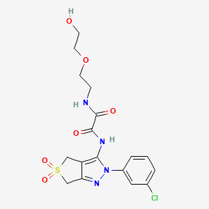 molecular formula C17H19ClN4O6S B2776781 N'-[2-(3-chlorophenyl)-5,5-dioxo-2H,4H,6H-5lambda6-thieno[3,4-c]pyrazol-3-yl]-N-[2-(2-hydroxyethoxy)ethyl]ethanediamide CAS No. 899994-48-0