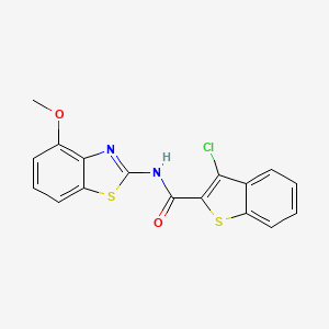 molecular formula C17H11ClN2O2S2 B2776783 3-chloro-N-(4-methoxy-1,3-benzothiazol-2-yl)-1-benzothiophene-2-carboxamide CAS No. 330201-87-1