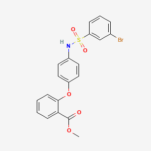 molecular formula C20H16BrNO5S B2776806 Methyl 2-(4-{[(3-bromophenyl)sulfonyl]amino}phenoxy)benzenecarboxylate CAS No. 866020-32-8