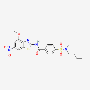 molecular formula C20H22N4O6S2 B2776823 4-[butyl(methyl)sulfamoyl]-N-(4-methoxy-6-nitro-1,3-benzothiazol-2-yl)benzamide CAS No. 683260-11-9