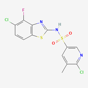 6-chloro-N-(5-chloro-4-fluoro-1,3-benzothiazol-2-yl)-5-methylpyridine-3-sulfonamide
