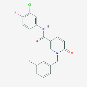 molecular formula C19H13ClF2N2O2 B2776838 N-(3-chloro-4-fluorophenyl)-1-[(3-fluorophenyl)methyl]-6-oxo-1,6-dihydropyridine-3-carboxamide CAS No. 1004256-91-0