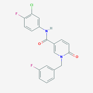 N-(3-chloro-4-fluorophenyl)-1-(3-fluorobenzyl)-6-oxo-1,6-dihydropyridine-3-carboxamide