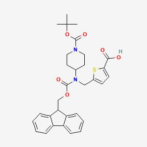 5-[[9H-Fluoren-9-ylmethoxycarbonyl-[1-[(2-methylpropan-2-yl)oxycarbonyl]piperidin-4-yl]amino]methyl]thiophene-2-carboxylic acid
