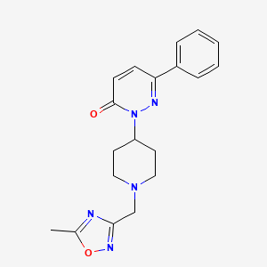 2-[1-[(5-Methyl-1,2,4-oxadiazol-3-yl)methyl]piperidin-4-yl]-6-phenylpyridazin-3-one