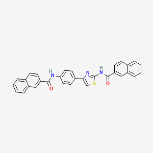 molecular formula C31H21N3O2S B2776855 N-{4-[4-(naphthalene-2-amido)phenyl]-1,3-thiazol-2-yl}naphthalene-2-carboxamide CAS No. 325986-50-3