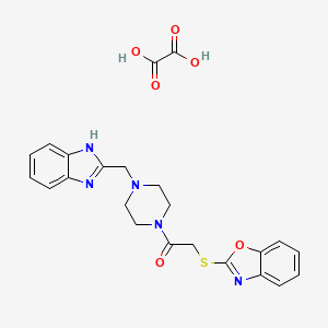 1-(4-((1H-benzo[d]imidazol-2-yl)methyl)piperazin-1-yl)-2-(benzo[d]oxazol-2-ylthio)ethanone oxalate