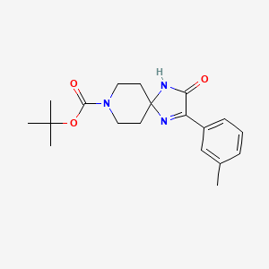molecular formula C19H25N3O3 B2776866 Tert-butyl 2-(3-methylphenyl)-3-oxo-1,4,8-triazaspiro[4.5]dec-1-ene-8-carboxylate CAS No. 1325307-18-3