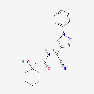 N-[cyano(1-phenyl-1H-pyrazol-4-yl)methyl]-2-(1-hydroxycyclohexyl)acetamide
