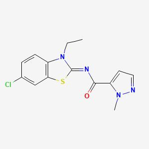 (E)-N-(6-chloro-3-ethylbenzo[d]thiazol-2(3H)-ylidene)-1-methyl-1H-pyrazole-5-carboxamide