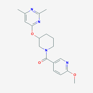 (3-((2,6-Dimethylpyrimidin-4-yl)oxy)piperidin-1-yl)(6-methoxypyridin-3-yl)methanone