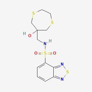 N-[(6-Hydroxy-1,4-dithiepan-6-yl)methyl]-2,1,3-benzothiadiazole-4-sulfonamide