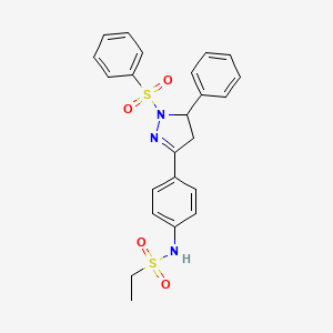 N-[4-[2-(benzenesulfonyl)-3-phenyl-3,4-dihydropyrazol-5-yl]phenyl]ethanesulfonamide