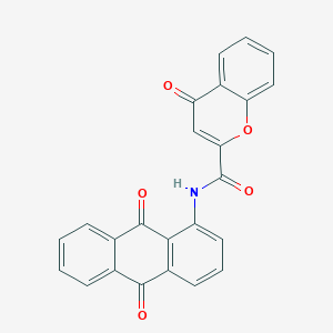 molecular formula C24H13NO5 B2776880 N-(9,10-dioxo-9,10-dihydroanthracen-1-yl)-4-oxo-4H-chromene-2-carboxamide CAS No. 361478-48-0
