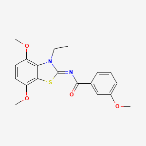 molecular formula C19H20N2O4S B2776885 N-[(2Z)-3-ethyl-4,7-dimethoxy-2,3-dihydro-1,3-benzothiazol-2-ylidene]-3-methoxybenzamide CAS No. 868369-16-8