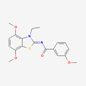 N-(3-ethyl-4,7-dimethoxy-1,3-benzothiazol-2-ylidene)-3-methoxybenzamide