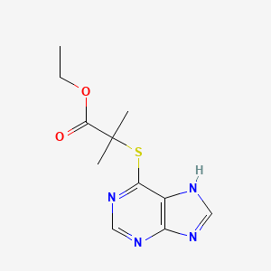 molecular formula C11H14N4O2S B2776893 ethyl 2-((9H-purin-6-yl)thio)-2-methylpropanoate CAS No. 537667-62-2