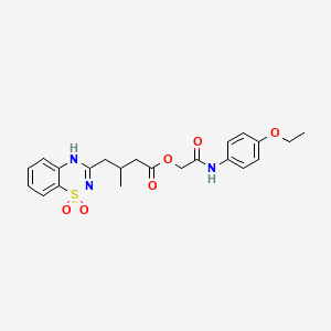 molecular formula C22H25N3O6S B2776897 2-((4-ethoxyphenyl)amino)-2-oxoethyl 4-(1,1-dioxido-2H-benzo[e][1,2,4]thiadiazin-3-yl)-3-methylbutanoate CAS No. 899356-45-7