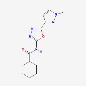 N-(5-(1-methyl-1H-pyrazol-3-yl)-1,3,4-oxadiazol-2-yl)cyclohexanecarboxamide