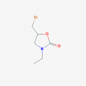 molecular formula C6H10BrNO2 B2776920 5-(Bromomethyl)-3-ethyl-1,3-oxazolidin-2-one CAS No. 175725-26-5