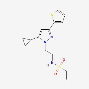 N-(2-(5-cyclopropyl-3-(thiophen-2-yl)-1H-pyrazol-1-yl)ethyl)ethanesulfonamide