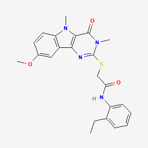 molecular formula C23H24N4O3S B2776927 N-(2-ethylphenyl)-2-({8-methoxy-3,5-dimethyl-4-oxo-3H,4H,5H-pyrimido[5,4-b]indol-2-yl}sulfanyl)acetamide CAS No. 1112374-96-5