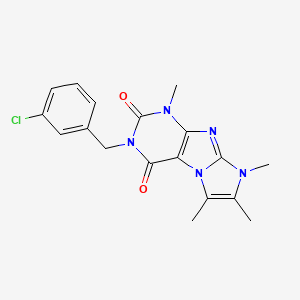 2-[(3-Chlorophenyl)methyl]-4,6,7,8-tetramethylpurino[7,8-a]imidazole-1,3-dione