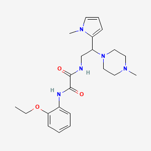 molecular formula C22H31N5O3 B2776932 N'-(2-ethoxyphenyl)-N-[2-(1-methyl-1H-pyrrol-2-yl)-2-(4-methylpiperazin-1-yl)ethyl]ethanediamide CAS No. 1049457-66-0