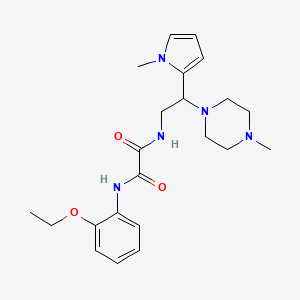 molecular formula C22H31N5O3 B2776932 N1-(2-ethoxyphenyl)-N2-(2-(1-methyl-1H-pyrrol-2-yl)-2-(4-methylpiperazin-1-yl)ethyl)oxalamide CAS No. 1049457-66-0