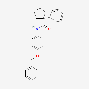 molecular formula C25H25NO2 B2776933 N-[4-(Benzyloxy)phenyl]-1-phenylcyclopentanecarboxamide CAS No. 339360-39-3