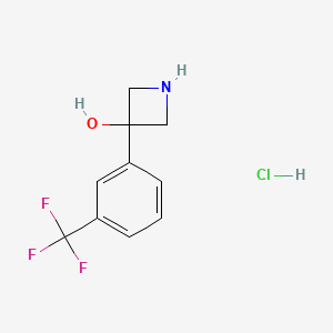 molecular formula C10H11ClF3NO B2776936 3-[3-(Trifluoromethyl)phenyl]azetidin-3-ol;hydrochloride CAS No. 2387602-02-8