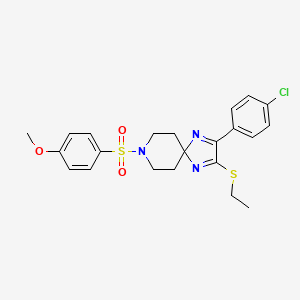 2-(4-Chlorophenyl)-3-(ethylthio)-8-((4-methoxyphenyl)sulfonyl)-1,4,8-triazaspiro[4.5]deca-1,3-diene