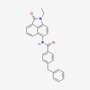 molecular formula C27H22N2O2 B2776947 4-benzyl-N-(1-ethyl-2-oxo-1,2-dihydrobenzo[cd]indol-6-yl)benzamide CAS No. 392248-36-1