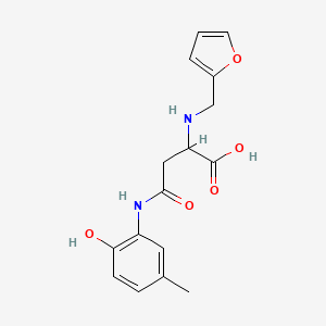 molecular formula C16H18N2O5 B2776948 2-((Furan-2-ylmethyl)amino)-4-((2-hydroxy-5-methylphenyl)amino)-4-oxobutanoic acid CAS No. 1047682-40-5