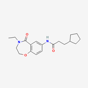 3-cyclopentyl-N-(4-ethyl-5-oxo-2,3,4,5-tetrahydrobenzo[f][1,4]oxazepin-7-yl)propanamide