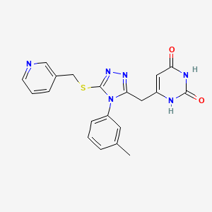 6-((5-((pyridin-3-ylmethyl)thio)-4-(m-tolyl)-4H-1,2,4-triazol-3-yl)methyl)pyrimidine-2,4(1H,3H)-dione