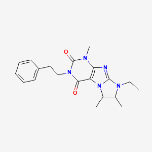 molecular formula C20H23N5O2 B2776963 8-Ethyl-1,6,7-trimethyl-3-(2-phenylethyl)-1,3,5-trihydro-4-imidazolino[1,2-h]p urine-2,4-dione CAS No. 878721-48-3