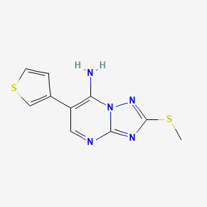 molecular formula C10H9N5S2 B2776994 2-(Methylsulfanyl)-6-(3-thienyl)[1,2,4]triazolo[1,5-a]pyrimidin-7-amine CAS No. 303996-04-5