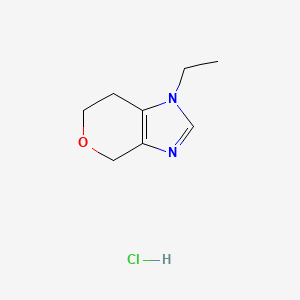 molecular formula C8H13ClN2O B2776997 1-Ethyl-1h,4h,6h,7h-pyrano[3,4-d]imidazole hydrochloride CAS No. 2172537-68-5
