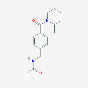 molecular formula C17H22N2O2 B2776999 N-[[4-(2-Methylpiperidine-1-carbonyl)phenyl]methyl]prop-2-enamide CAS No. 2198383-40-1
